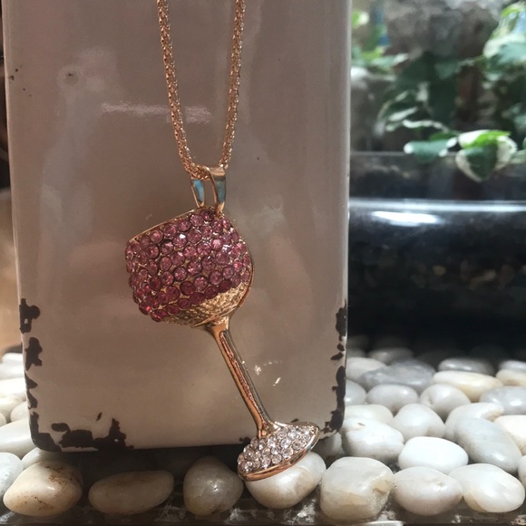 Betsey Johnson Jewelry - Fantastic Betsey Johnson Wine Glass Necklace! NWT!